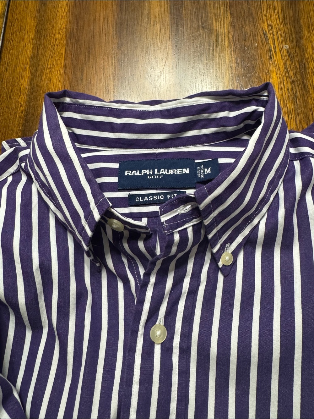 Ralph Lauren Purple & White Striped Button-Down Shirt - Classic Fit